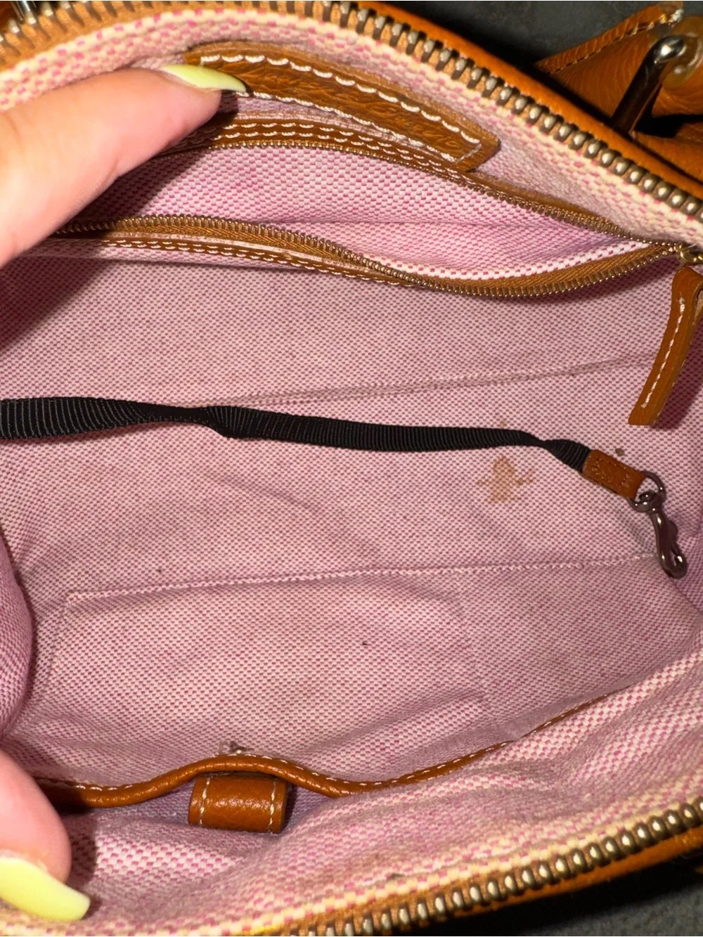 Dooney & Bourke Brown Pebbled Leather Satchel